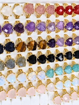 Heart shaped in golden colour finger rings